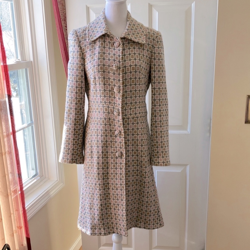 Marciano Woven Wool Blend Coat Multicolor Size M
